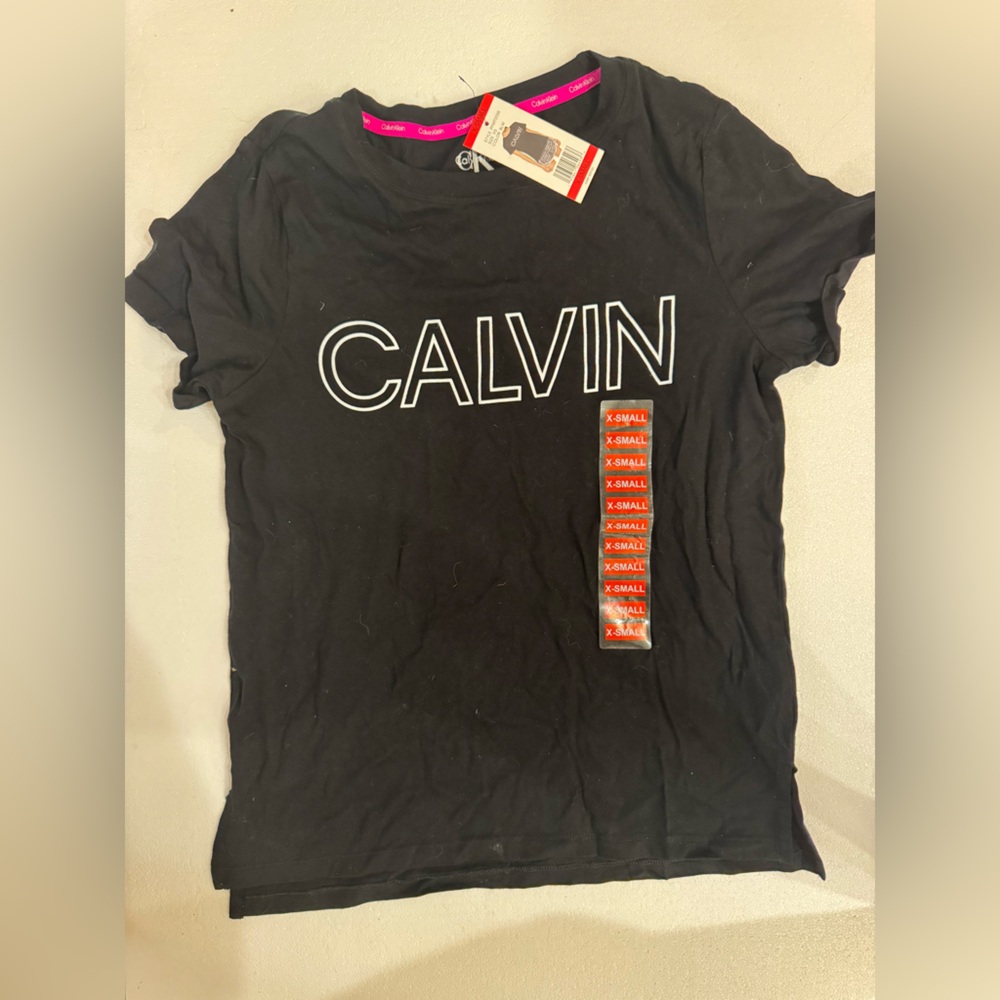 Calvin Klein Black Tee with White Logo